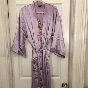 Asian purple silk robe